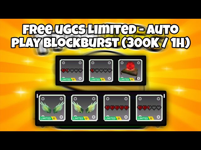 [Free UGCs Limited] - AFK or arcade game Script - Auto Play BlockBurst (300K / 1H)
