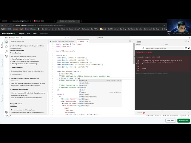 HackerRank Grind: React, SQL