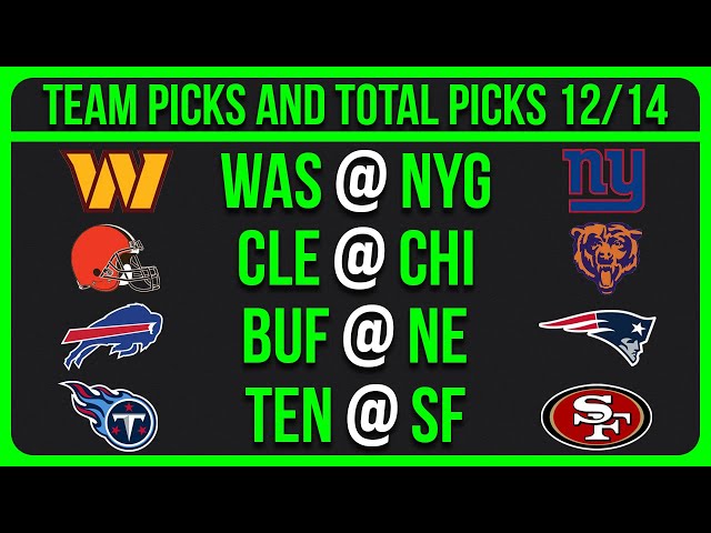 NFL Picks Today 12/14/25 NFL Week 15 Picks and Predictions