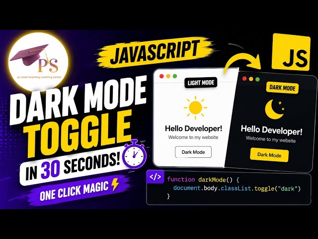 Learn JavaScript Dark Mode in 30 Seconds ⚡