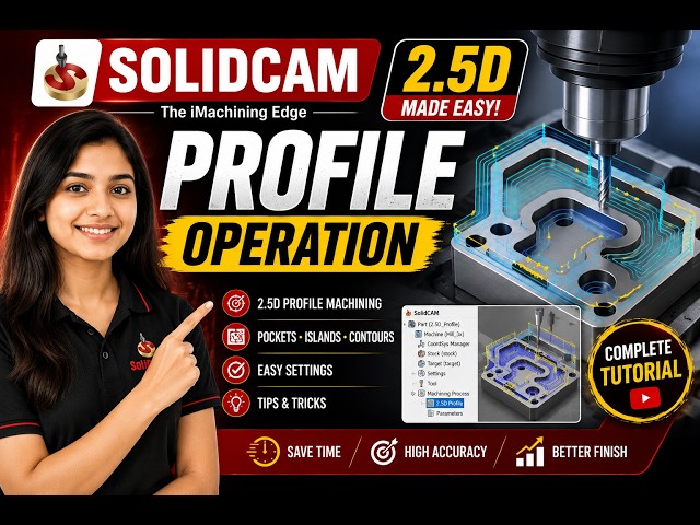 Profile operation in solidcam 2.5d milling