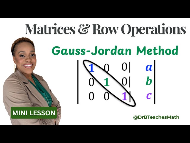 Gauss-Jordan Method to Solve Systems of Linear Equations