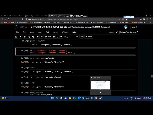 Session 4 - Python Set, Dictionary and Tuples