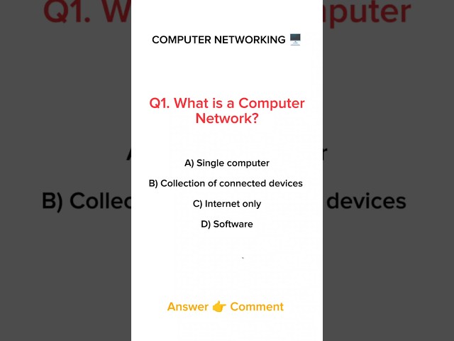 Tick the Correct Answer! ✅ What is a Computer Network? | Networking Quiz#trending#viral#ytshorts