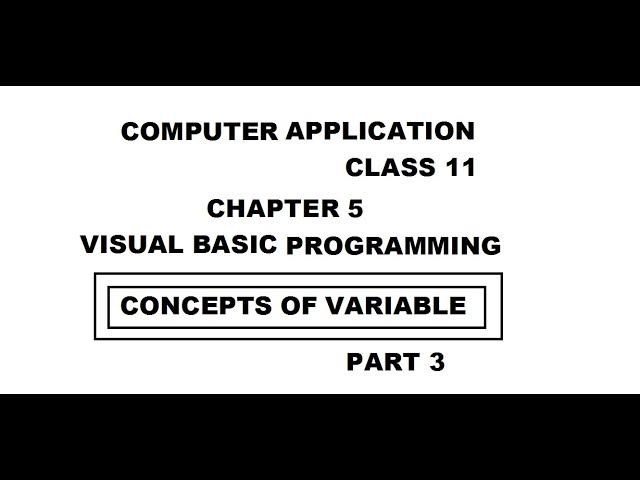 Visual basic Programming | What is variable? | Class 11 | Computer Application