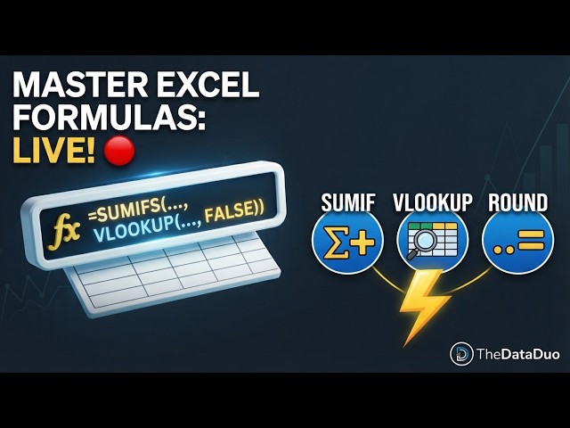 Live Excel Masterclass: Essential Functions & Formulas Explained Live! 🔴