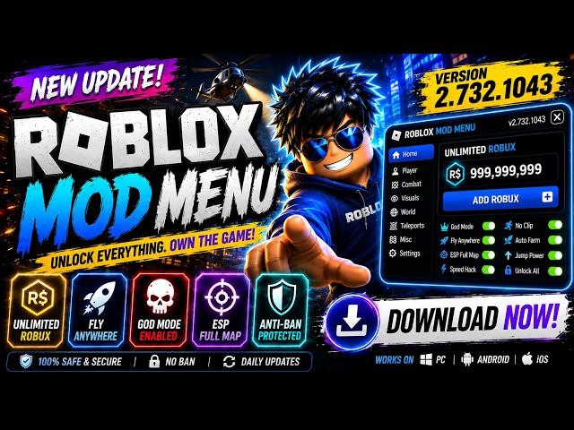 Roblox Mod Menu V2.706.750 Unlimited Robux | Roblox Mod Apk 2026 | Roblox MOD MENU Unlimited Robux