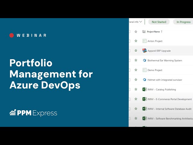 Portfolio Management for Azure DevOps | Webinar | PPM Express