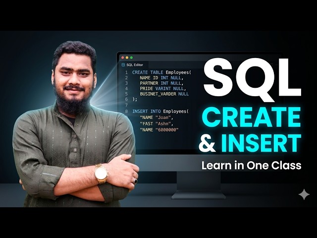 SQL দিয়ে Table বানান ও Data Insert করুন 🔥 | Real Examples Bangla