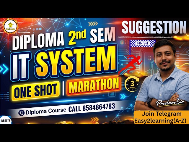 🔥IT System Suggestion For Diploma 2nd Sem | MARATHON CLASS | ONE SHOT |Preetam Sir⚡Easy2learning App