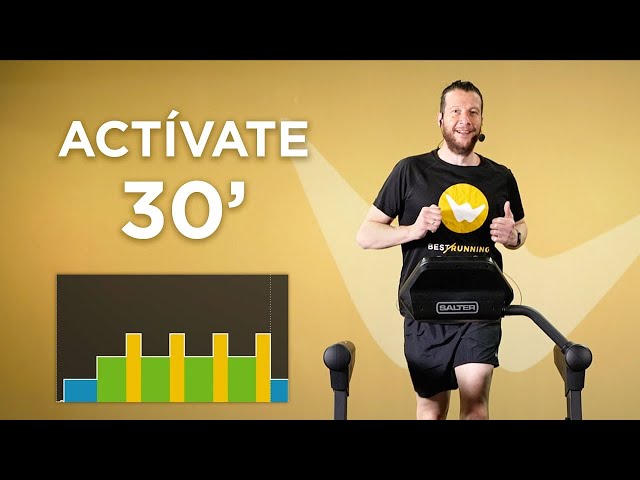 Run at home on a treadmill for 30 minutes with an instructor