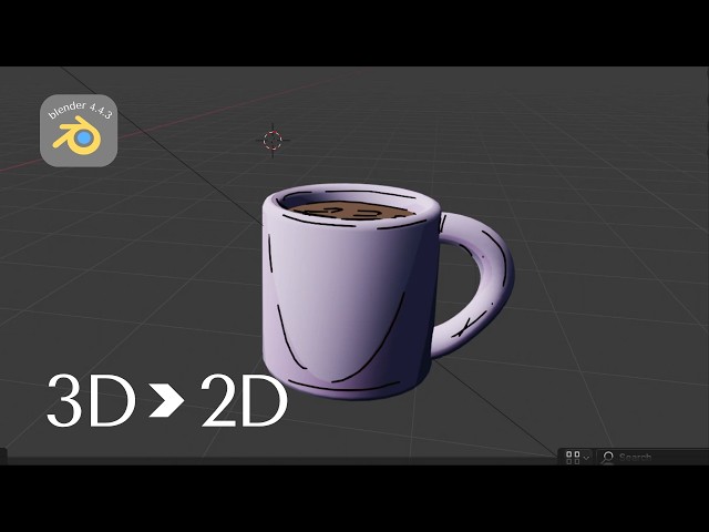 Texturing for a 2D object with Grease Pencil in Blender 4.4.3 - Nevado Peak