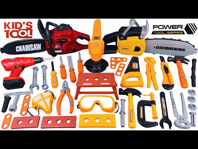 10 minute unboxing Drill, chainsaw, and toolbox all included; immersive engineering experience.