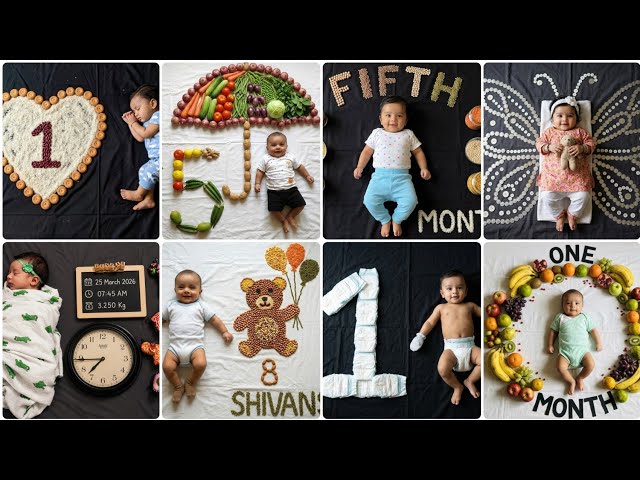Baby photoshoot ideas| baby monthly photoshoot ideas| 1 to 12 month baby photoshoot