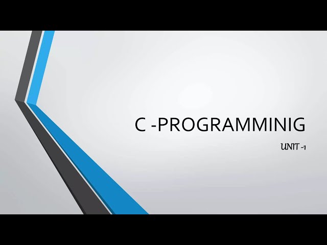 C | Revision | Unit 1 | Part 1
