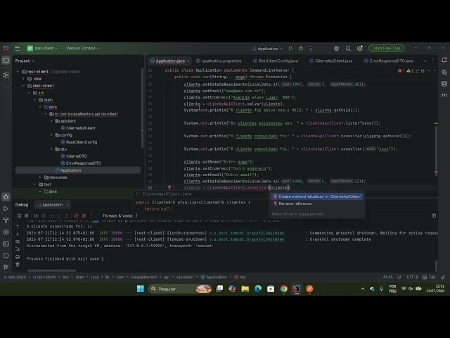 Como criar cliente API Rest PATCH ou algum outro método não convencional com Spring Boot 4 com Java