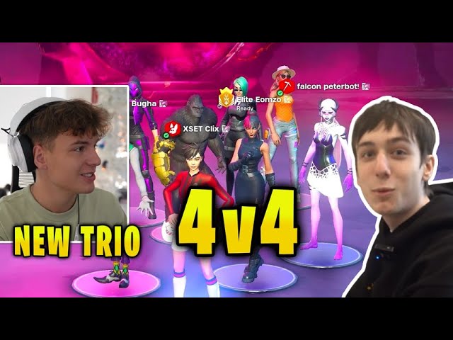 Clix with New Trio vs Peterbot's Team in 4v4 Boxfight Wager!