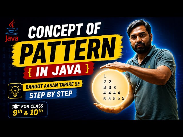 Concept of pattern, for loop, java, class 10th, 9th