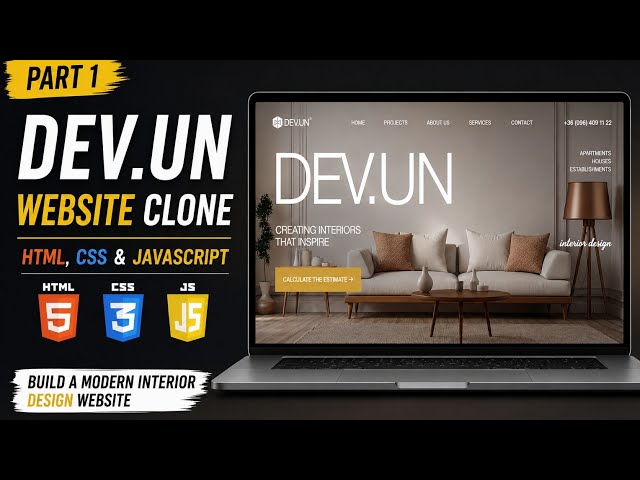 DEV.UN Website Clone Using HTML CSS & JavaScript | Part 1 | Beginner Project