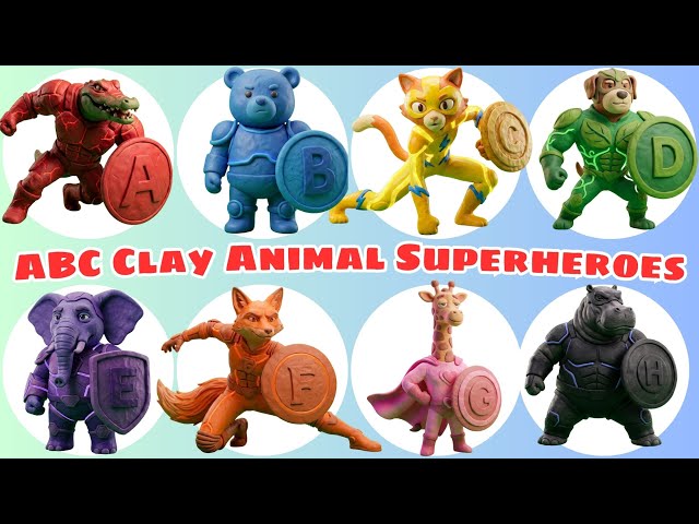 ABC Animals Superhero Song 🦸‍♂️🐾 Clay Animation Kids Song | Learn Letters & Protect Animals