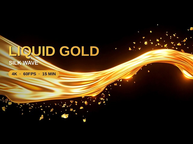 Liquid Gold Silk Wave Screensaver | 4K 60FPS Silent Wallpaper 15 Min