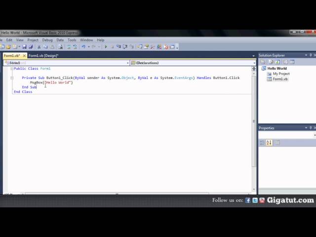 [VB.NET] Visual Basic - Hello World Tutorial