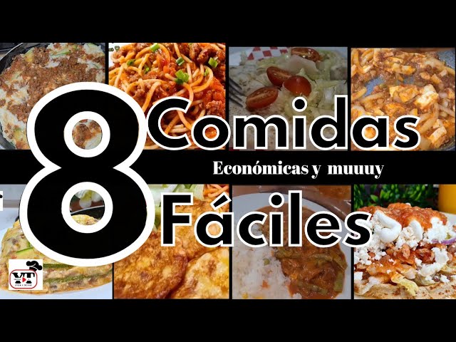 ✅️8 COMIDAS FÁCILES Y ECONÓMICAS QUE TE SACARAN DE APUROS