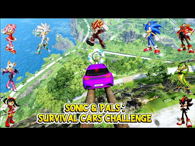 🚀 Sonic and Pals Acceleration Test 🏁 (Extreme Survival Challenge) - Who can win ?? Beam.NG Drive #6