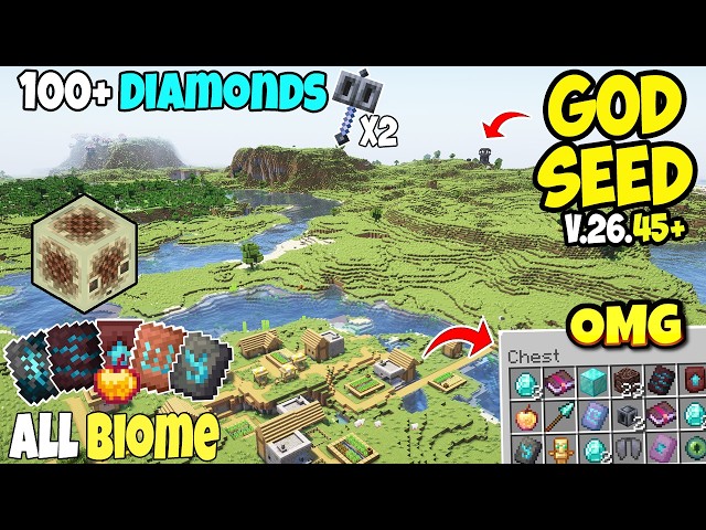 🔥Ultimate (God Seed) For Minecraft 26.45+ Bedrock & PE | All Biomes Seed+ Sulfur Cave+Dappled Forest