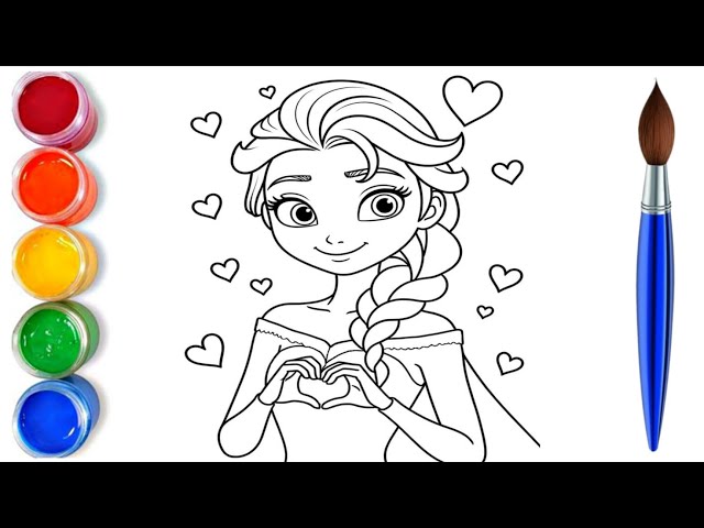 How to draw easy cute elsa | easy drawing step by step 