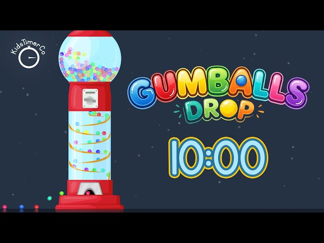 10 Min Gumball Machine Countdown! ✨🔴🍬 Fun Visual Timer for Kids