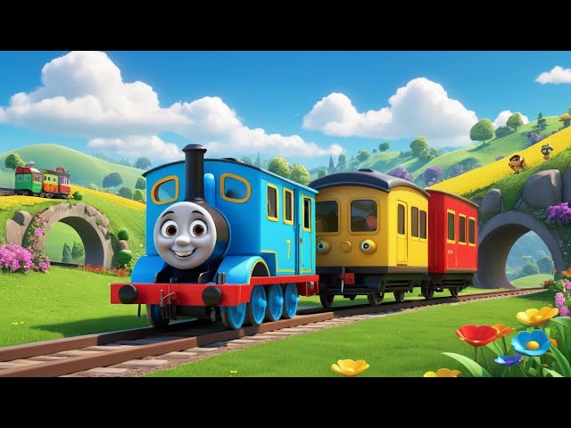 Round and Round the Little Train Rhyme Song | Popular Nursery Rhyme | Educational Kids Songs