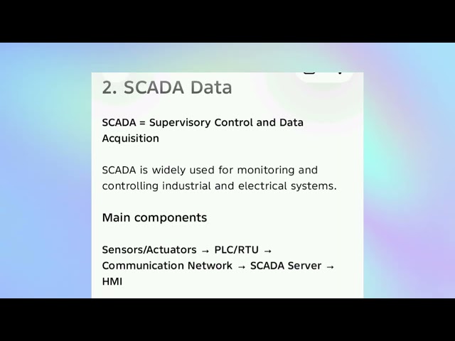 EE25C08 UNIT 1 Data science lifecycle, Electrical engineering data : sensor, SCADA, IoT, Data