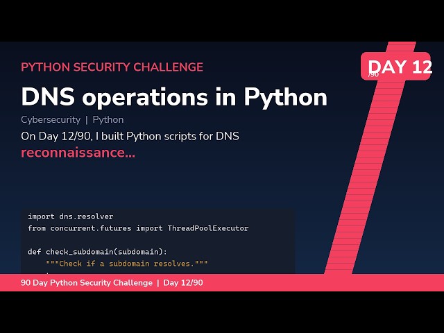 DNS Reconnaissance in Python - Day 12/90 Python Security Challenge