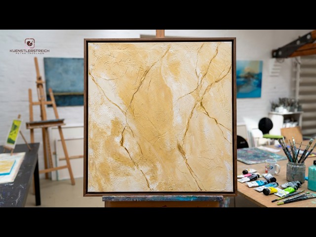 WOW Marble Effect with Foil | Easy Texture Paste Acrylic Technique