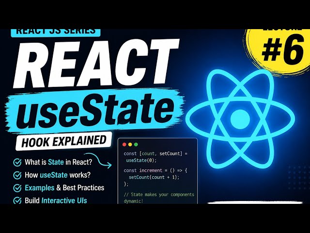 #6 React useState Hook Tutorial 2026 | Concepts, Examples & Best Practices
