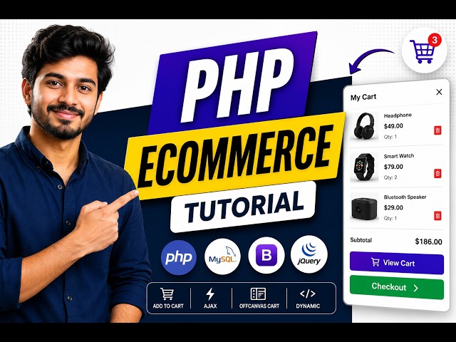 Complete PHP eCommerce Website Tutorial | Core PHP + MySQL + Bootstrap 5 + jQuery AJAX + AI