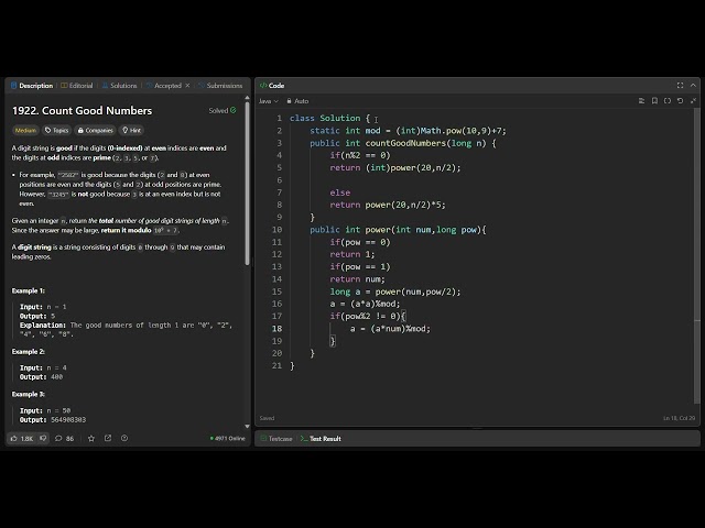 Leetcode1922 java | Count good number | V8