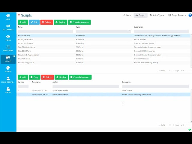 OpCon Script Repository Snackable Demo