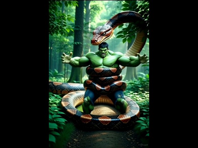 Hulk vs Giant Snake - Who Wins? #ai #avengers #shorts