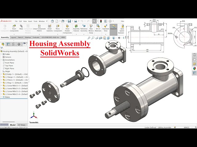 Housing Parts and Assembly in SolidWorks | SolidWorks Tutorial