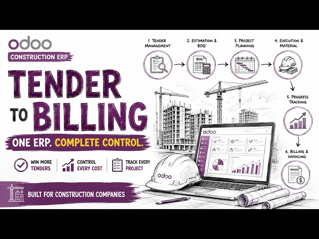 Odoo Construction ERP: From Tender Win to Project Billing | Construction ERP Software Demo