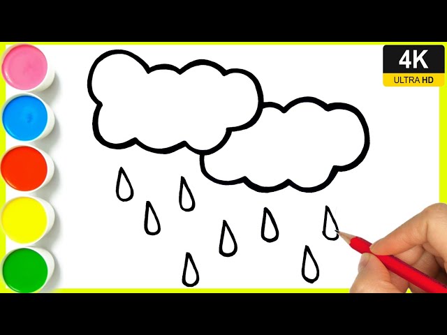 How to draw rain cloud drawing || drawing easy step by step cloud drawing || #clouddrawing #draw