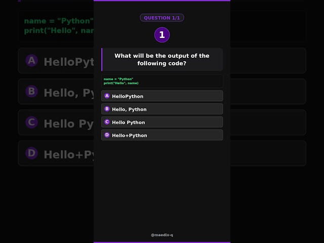 Python Input & Output Quiz