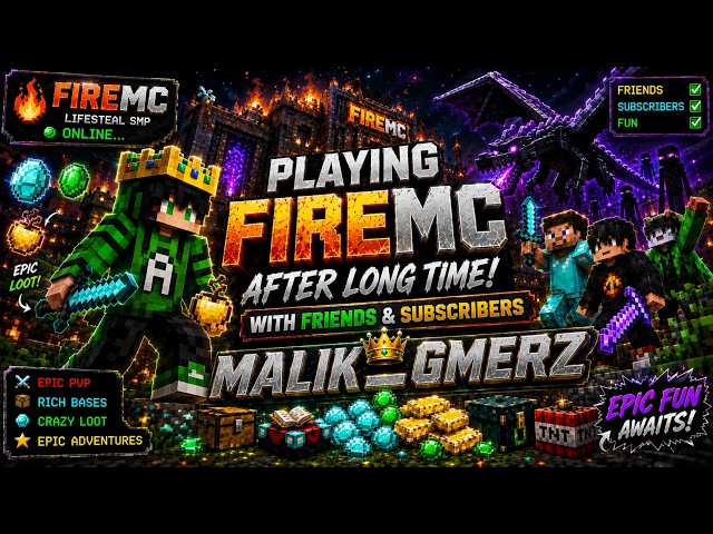 🔴 Playing FireMc After long Time With Friends & Subscribers  | Malik_Gmerz Is Live