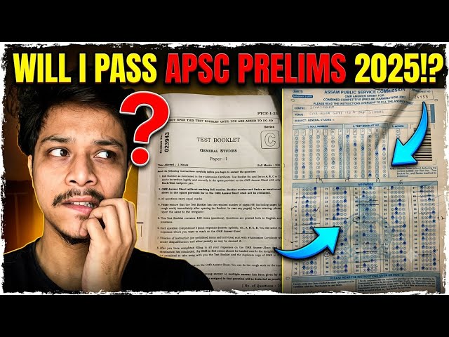 How much I scored in prelims APSC CCE 2025 #apsc #apsccutoffmarks #cutoff #prelims 