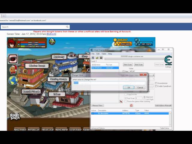 Ninja Saga Damage Hack with Cheat Engine