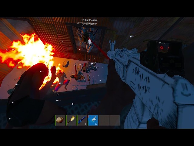 Rust Raid defense 8 VS 31 AGAINST RUSSIANS!!!!