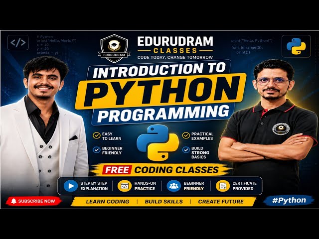 Introduction to Python Programming | Python Tutorial for Beginners | Free Coding Classes | EduRudram