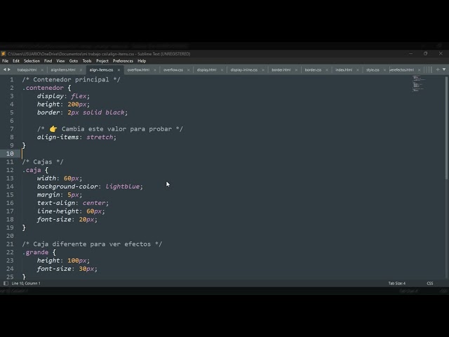Como crear align-items con html y css